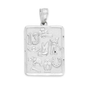 925 Sterling Silver Lucky Charm Pendant with Different Luck Symbols